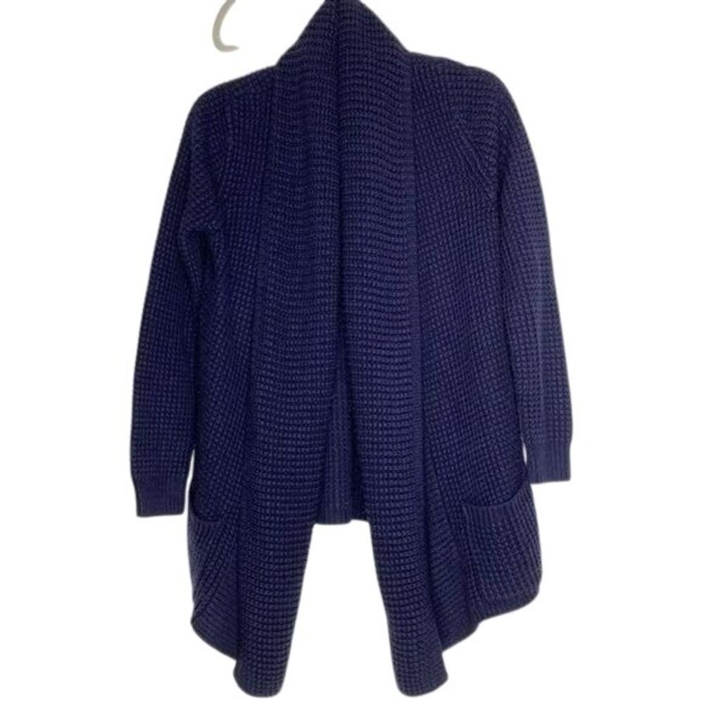 Merona XL Open Front Cardigan Sweater Knit‎ Waffle Casual Drape Front Blue Loose